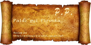 Palágyi Piroska névjegykártya